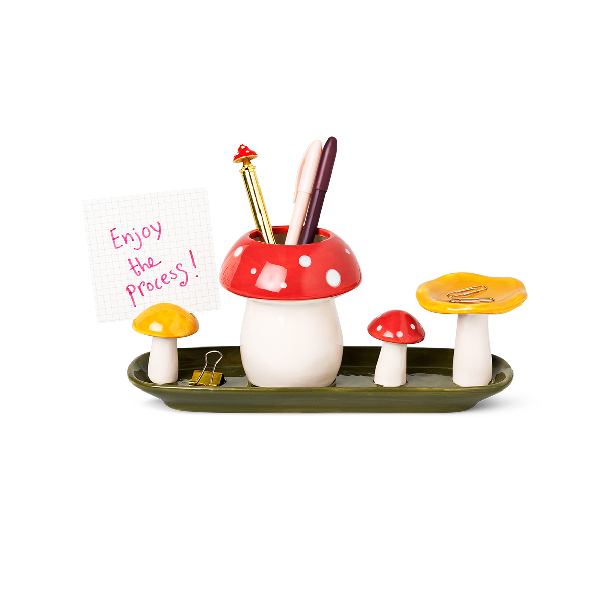 Mushroom Pen & Memo Holder