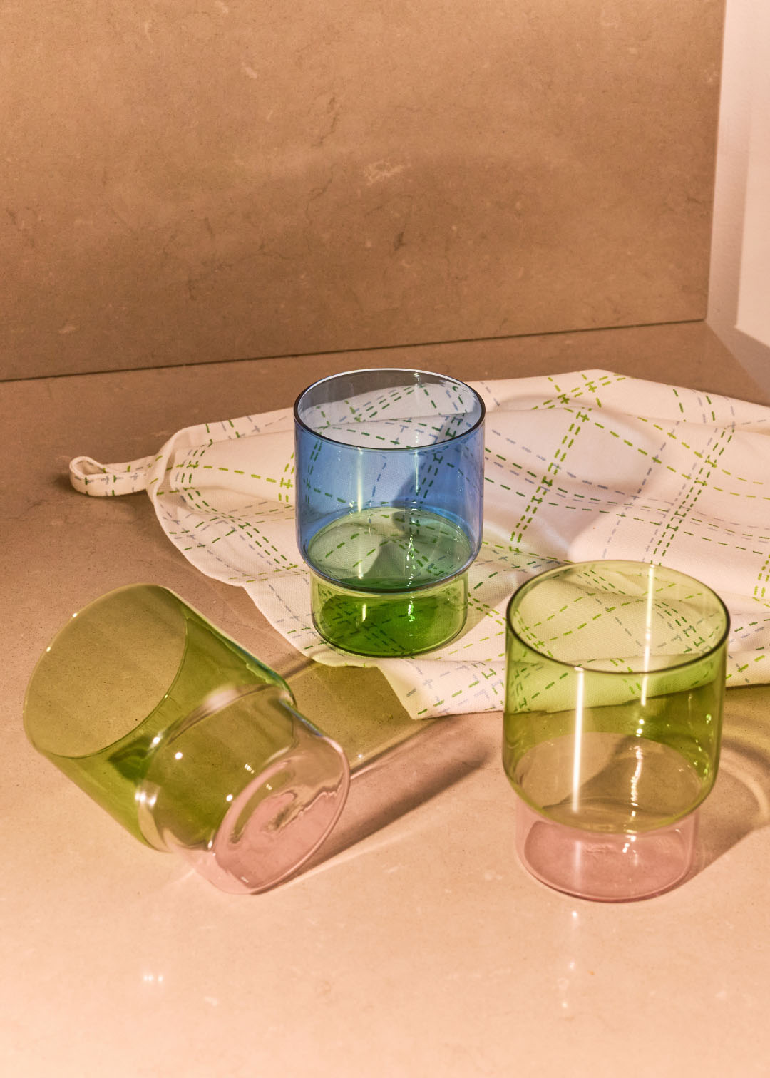 Multi Coloured Drinking Glass