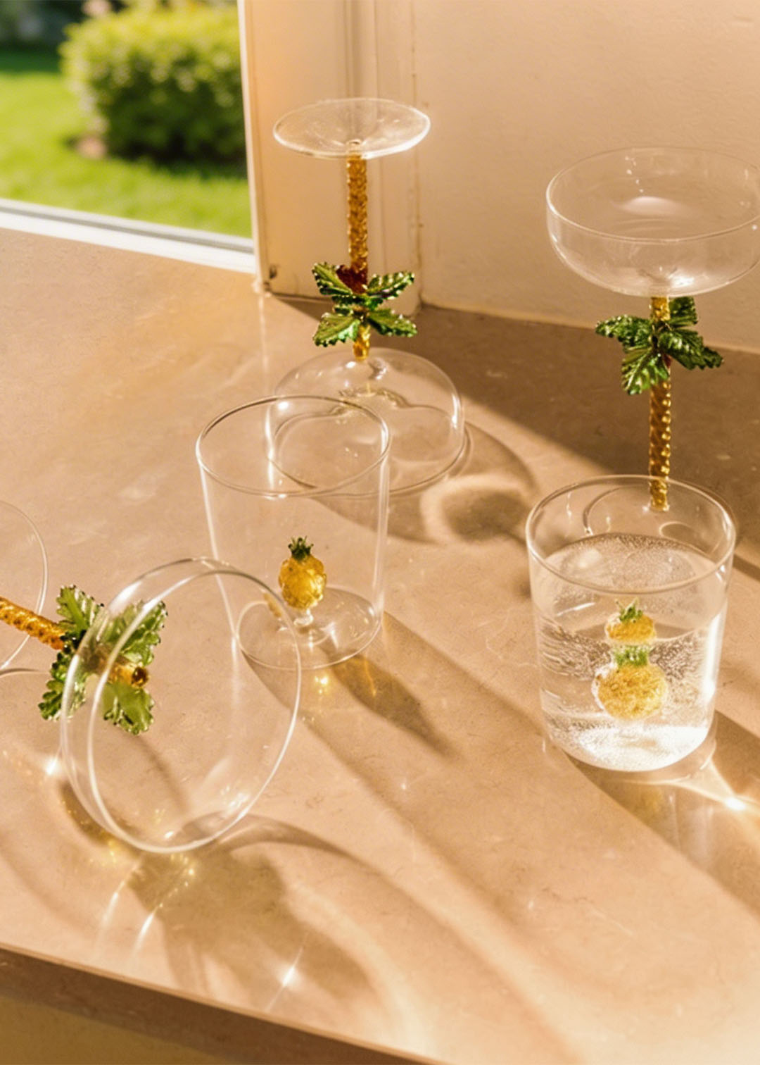 Drinking Glass With Pineapple