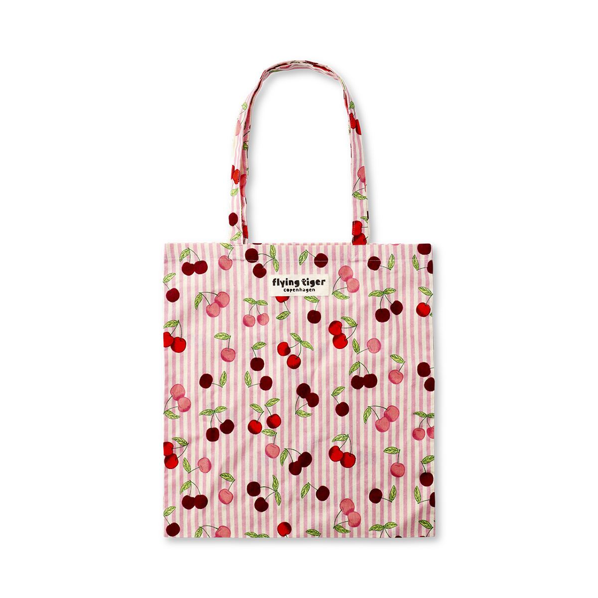 Cherry Striped Tote Bag