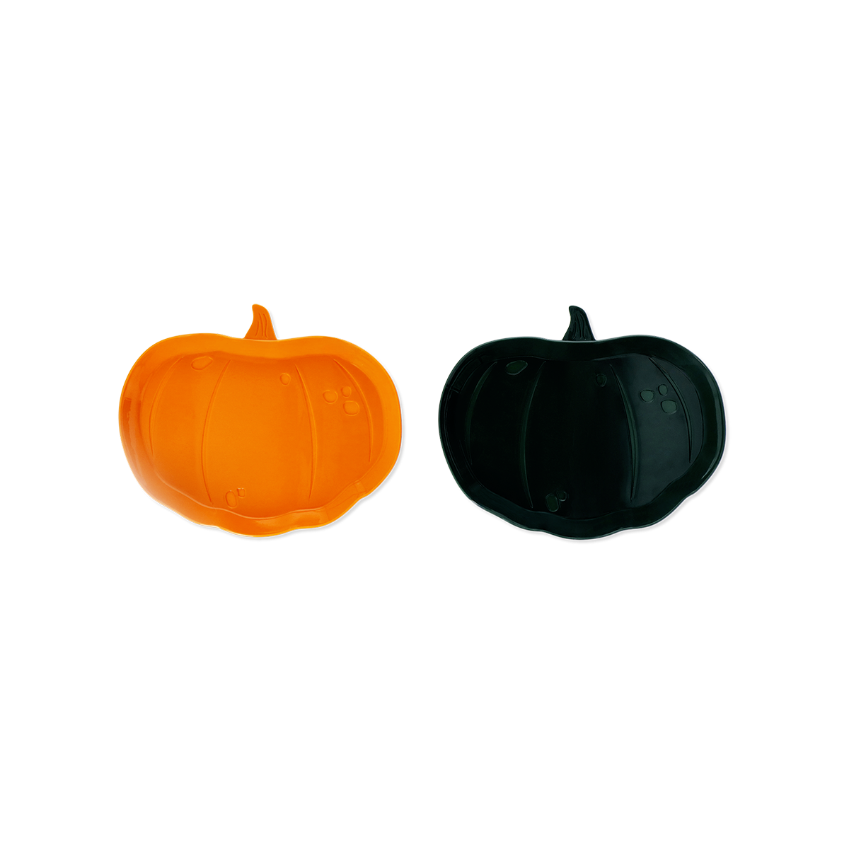Plastic Halloween Pumpkin Plates 2PCS