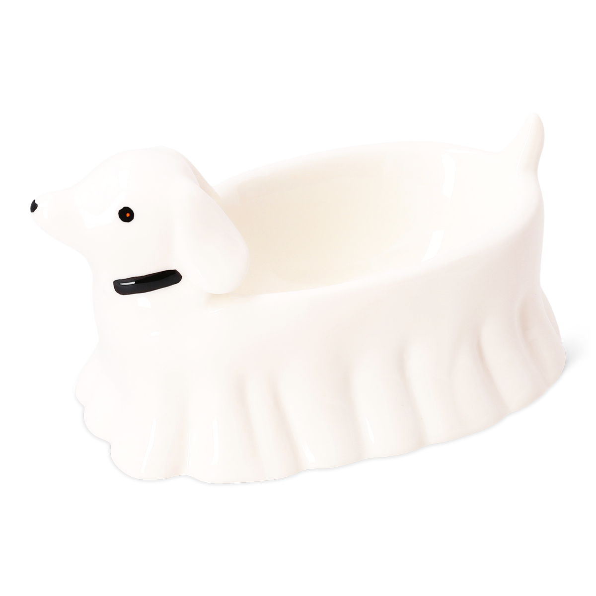 Bowl Ghost Dog Shape White Small